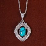 گردنبند فیروزه زنانه کد 23025