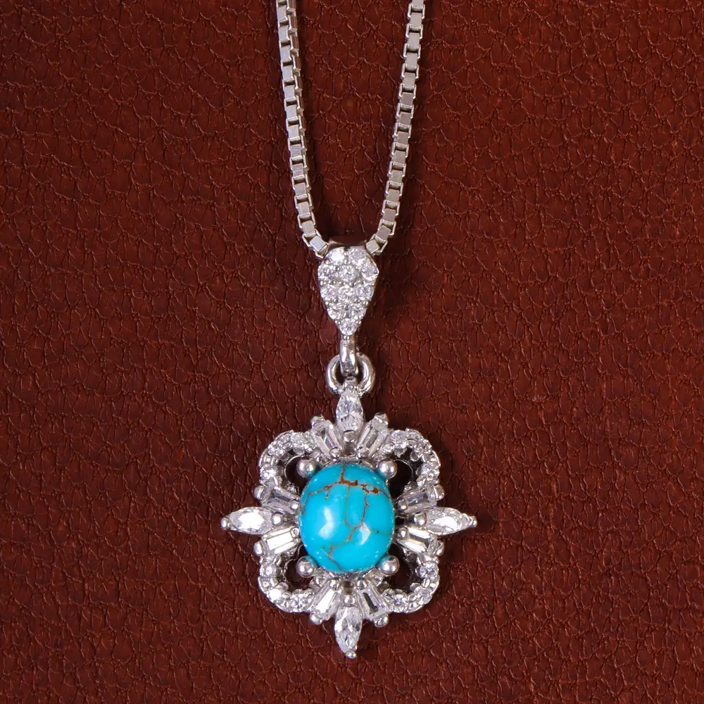 گردنبند فیروزه زنانه کد 23030