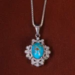 گردنبند فیروزه زنانه کد 23037