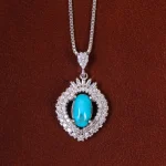 گردنبند فیروزه زنانه کد 23044