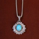 گردنبند فیروزه زنانه کد 23045