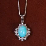 گردنبند فیروزه زنانه کد 23048