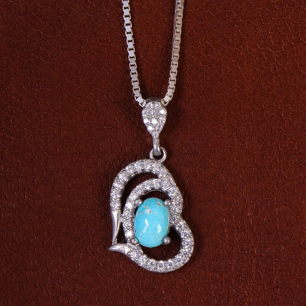 گردنبند فیروزه زنانه کد 23051