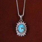 گردنبند فیروزه زنانه کد 23052