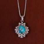 گردنبند فیروزه زنانه کد 23054