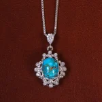 گردنبند فیروزه زنانه کد 23057