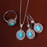 نیم ست فیروزه زنانه کد 23063