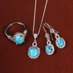 نیم ست فیروزه زنانه کد 23064