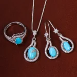 نیم ست فیروزه زنانه کد 23065