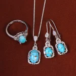 نیم ست فیروزه زنانه کد 23066