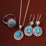 نیم ست فیروزه زنانه کد 23070