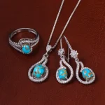 نیم ست فیروزه زنانه کد 23072