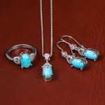 نیم ست فیروزه زنانه کد 23073