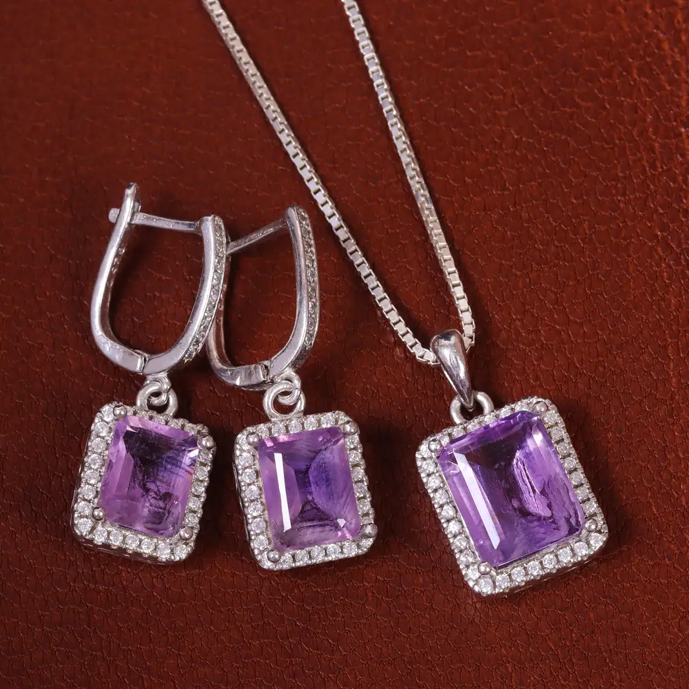 نیم ست آمیتیست زنانه کد 23074