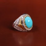 انگشتر فیروزه عجمی مردانه کد 23097