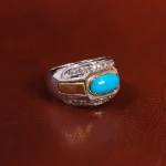 انگشتر فیروزه عجمی مردانه کد 23099