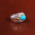 انگشتر فیروزه عجمی مردانه کد 23103