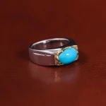 انگشتر فیروزه عجمی مردانه کد 23111