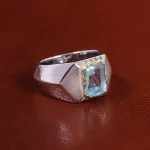 انگشتر آکوامارین مردانه کد 23115