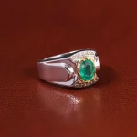 انگشتر زمرد مردانه کد 23130