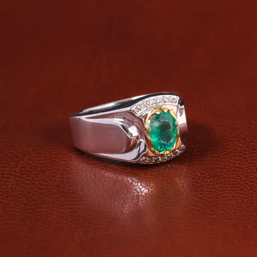 انگشتر زمرد مردانه کد 23130