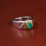 انگشتر زمرد مردانه کد 23131
