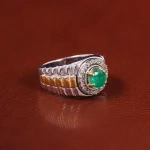 انگشتر زمرد مردانه کد 23140