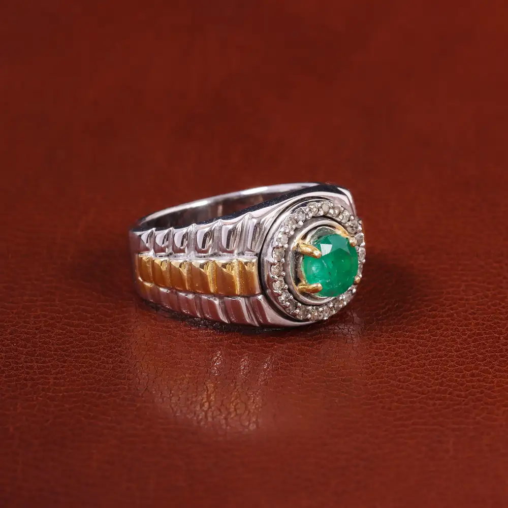 انگشتر زمرد مردانه کد 23140