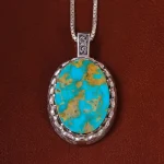 گردنبند فیروزه مردانه کد 23145