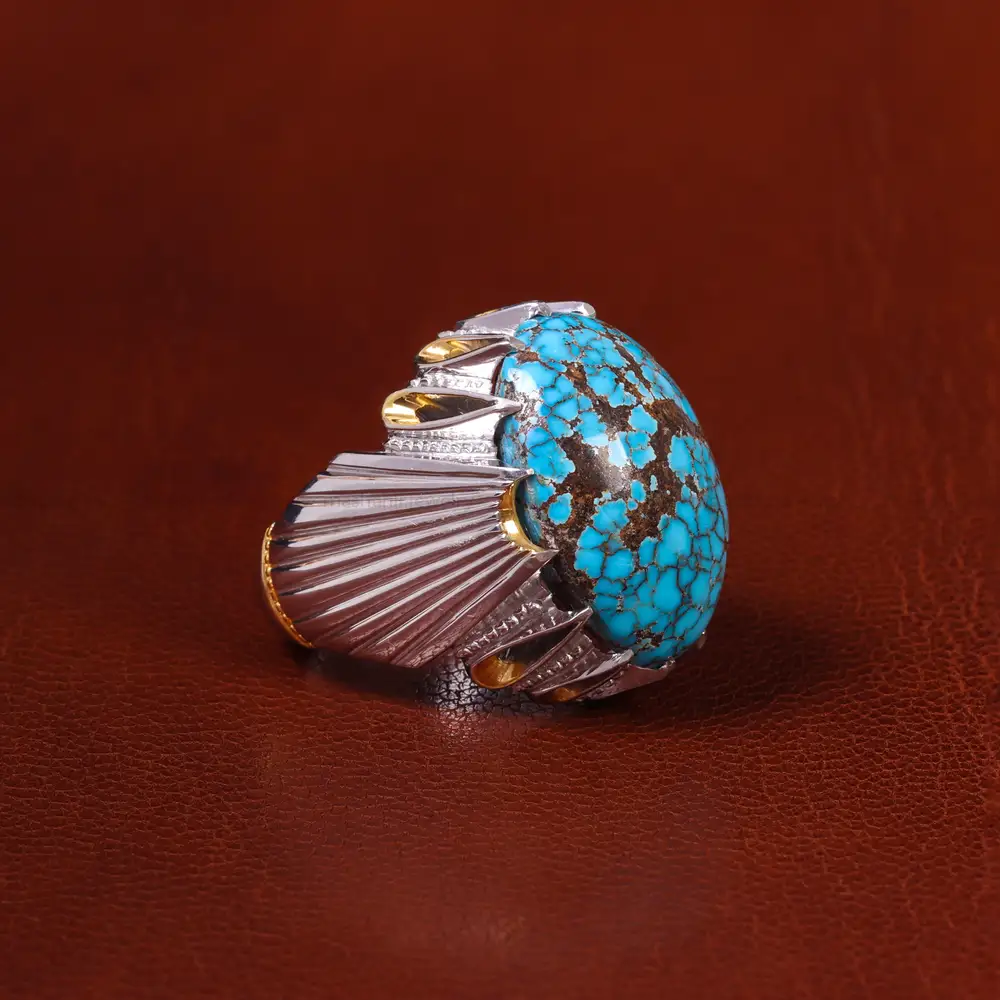 انگشتر فیروزه شجری مردانه کد 23176