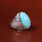 انگشتر فیروزه عجمی مردانه کد 23179