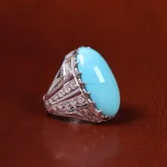 انگشتر فیروزه عجمی مردانه کد 23180