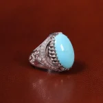 انگشتر فیروزه عجمی مردانه کد 23187