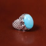 انگشتر فیروزه عجمی مردانه کد 23201