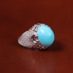 انگشتر فیروزه عجمی مردانه کد 23206