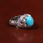 انگشتر فیروزه عجمی مردانه کد 23215