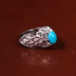 انگشتر فیروزه عجمی مردانه کد 23216