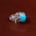 انگشتر فیروزه عجمی مردانه کد 23229