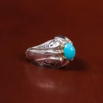 انگشتر فیروزه عجمی مردانه کد 23231