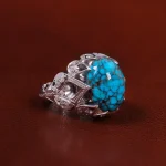 انگشتر فیروزه عجمی مردانه کد 23235