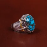 انگشتر فیروزه شجری مردانه کد 23242