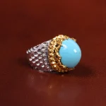 انگشتر فیروزه عجمی مردانه کد 23245
