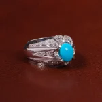 انگشتر فیروزه عجمی مردانه کد 23247