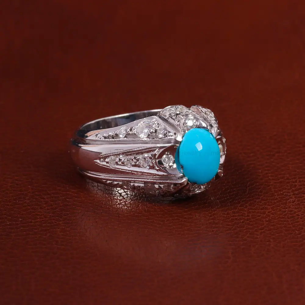 انگشتر فیروزه عجمی مردانه کد 23247