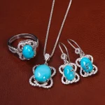 نیم ست فیروزه زنانه کد 23303