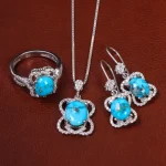 نیم ست فیروزه زنانه کد 23306