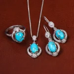 نیم ست فیروزه زنانه کد 23311