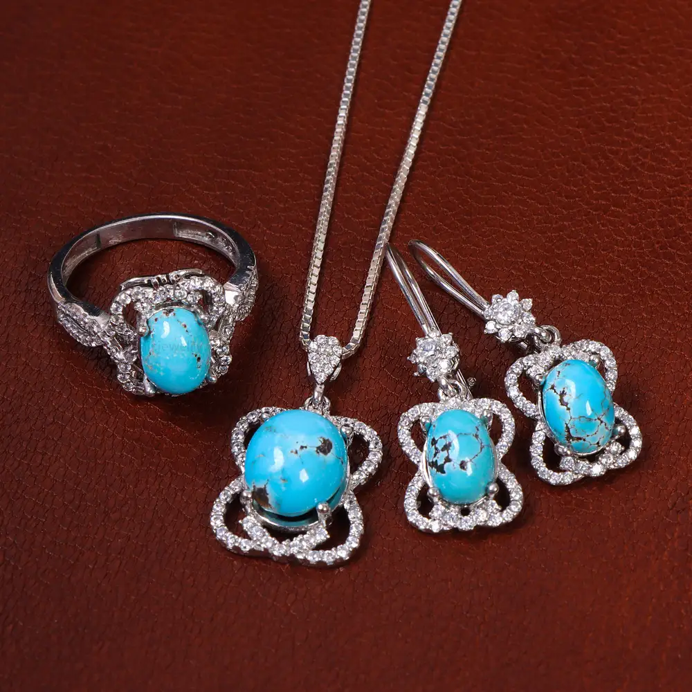 نیم ست فیروزه زنانه کد 23315