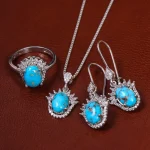 نیم ست فیروزه زنانه کد 23328