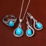 نیم ست فیروزه زنانه کد 23332